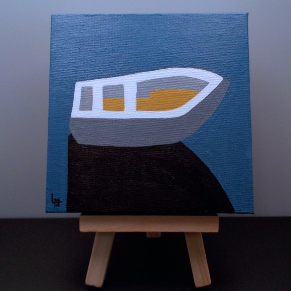 Acrylic Painting - Abstract Little Boat - Picture 2 of 5